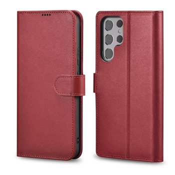 Etui Braders Haitang Leather Wallet Case do Samsung Galaxy S22 Ultra czerwony - Braders