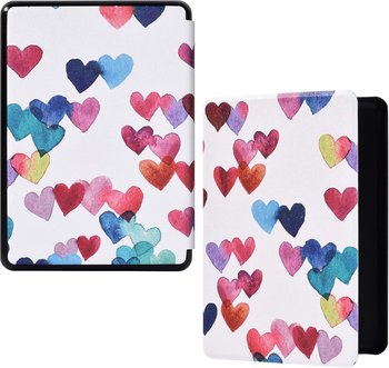 ETUI CASE CZYTNIK KINDLE 10 2019 6" AKWARELOWE SERCE CZERWONE NIEBIESKIE - Amazon