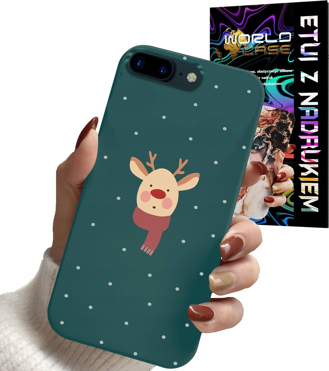 ETUI CASE DO IPHONE 7 8 PLUS WI TECZNE WZORY RENIFER MIKO AJ PREZENT