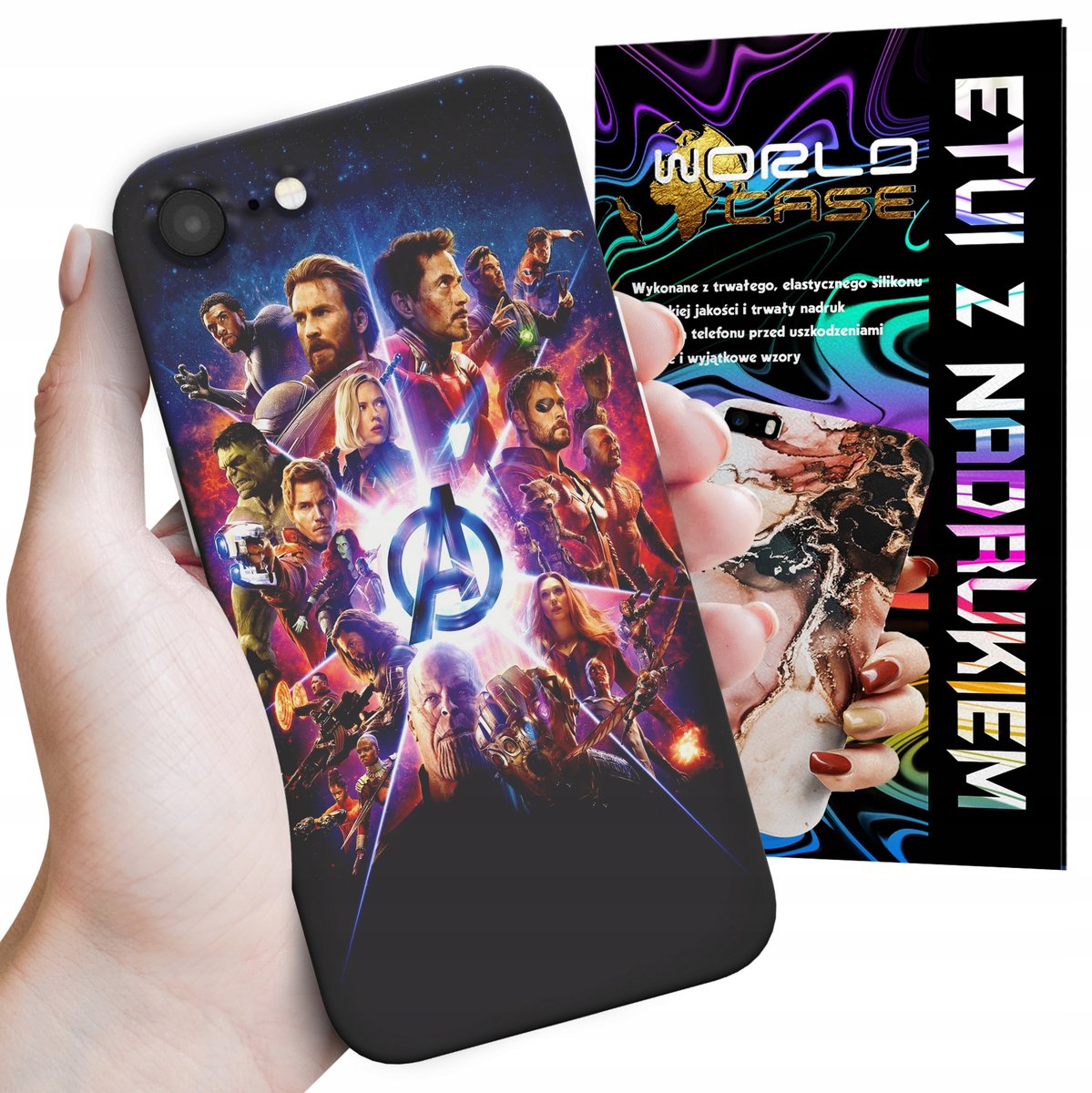 ETUI CASE DO IPHONE SE2 AVENGERS IRON MAN SPIDERMAN KAPITAN