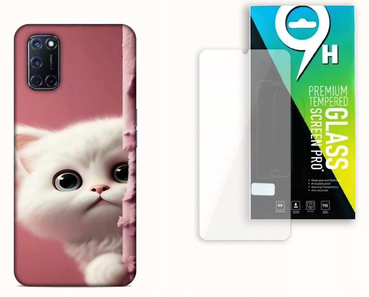 ETUI CASE DO OPPO A52 + SZKŁO HARTOWANE - KOTKI KOTY PUPILEK SŁODKI ...