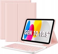 Etui case z klawiatura Apple iPad 10.9 GEN 10 2022 A2696 A2757 A2777 | różowy