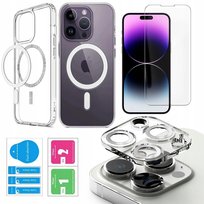 Etui Clear Magsafe Do Iphone 14 +Szkło +Zestaw 3W1