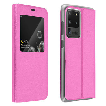 Etui Clear View do Samsunga Galaxy S20 Ultra ultracienkie - różowe - Avizar