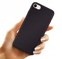 ETUI CZARNE MATOWE DO APPLE IPHONE 7 MATT CASE OBUDOWA NA TYŁ POKROWIEC
