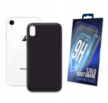 ETUI CZARNE MATOWE DO APPLE IPHONE XR MATT CASE OBUDOWA NA TYŁ + SZKŁO - Inny producent