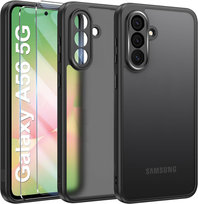 ETUI CZARNE MATOWE DO SAMSUNG A56 5G + 2x SZKŁO Samsung