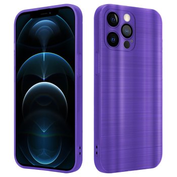 Etui Do Apple iPhone 12 PRO Pokrowiec w Brushed Purpura Etui Silikonowe Obudowa Case Cover Cadorabo - Cadorabo