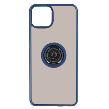Etui do Apple iPhone 13 Bi-materiał Metal Ring Support - niebieskie - Avizar