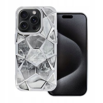 Etui do apple iphone 16 pro case obudowa geometryczne 3d twinki srebrne - GSM-HURT