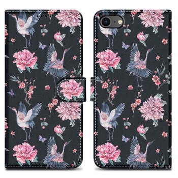 Etui Do Apple iPhone 7 / 7S / 8 / SE 2020 Pokrowiec w Żuraw & Kwiat No. 9 Etui Case Cover Obudowa Ochronny Cadorabo - Cadorabo