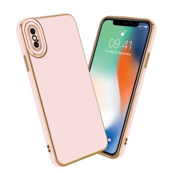 Etui Do Apple iPhone XS MAX Porkowiec w Glossy Róż - Różowe Złoto Ochrona kamery Obudowa Case Cover TPU Cadorabo - Cadorabo