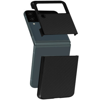 Etui do Galaxy Z Flip 3 Rigid Carbon Fibre Effect 2-Piece Design - czarne - Avizar
