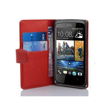 Etui Do HTC Desire 500 w PIEKŁA CZERWIEŃ Pokrowiec Portfel Case Cover Obudowa Cadorabo - Cadorabo