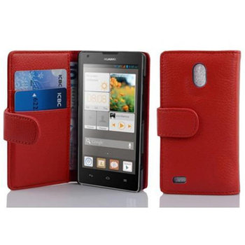 Etui Do Huawei ASCEND G700 w PIEKŁA CZERWIEŃ Pokrowiec Portfel Case Cover Obudowa Cadorabo - Cadorabo