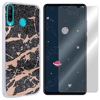 Etui Do Huawei P30 Lite Case Tył Marmur + Szkło 9H - VegaCom