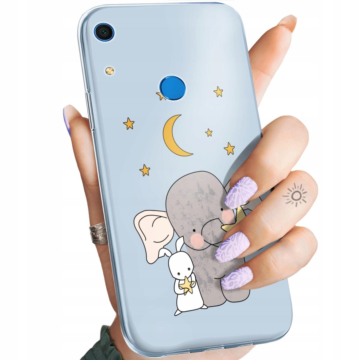 SIMao Collier pour Huawei Y6 2019/ Honor 8A Coque Transparent