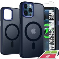 Etui Do iPhone 12 Pro Max Case +Szkło 9H WZMACNIANE 360° Matt Do Magsafe