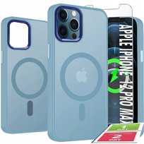 Etui Do iPhone 12 Pro Max Case +Szkło 9H WZMACNIANE 360° Matt Do Magsafe
