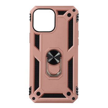 Etui do iPhone 13 Pro Max Antywstrząsowe Bi-materiał Ring Video Holder - różowe złoto - Avizar