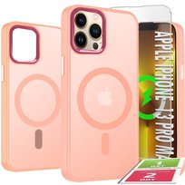 Etui do iPhone 13 Pro Max do MagSafe | Wzmocnione 360°|Różowe Matowe +Szkło Hero Case