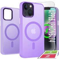 Etui Do iPhone 14 Case +Szkło 9H WZMACNIANE 360° Matt Do Magsafe