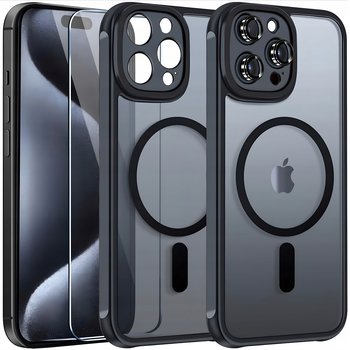 Etui Do Iphone 14 Pro Magsafe Czarne Case Pancerne Osłona Aparatu + Szkło - ZeeTech