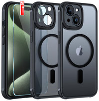 Etui do iPhone 15 do MagSafe MATT CASE WZMACNIANE 360° Szkło 9H Krainagsm