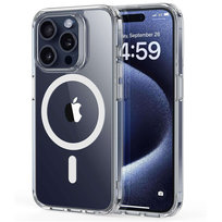 Etui do iPhone 15 Pro MagSafe obudowa Hybrid Case Cover Shock Clear Alogy Przezroczyste + Szkło