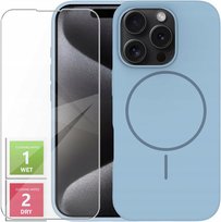 Etui Do iPhone 15 Pro Max +Szkło 9H WZMACNIANE 360° Satin Matt Do Magsafe