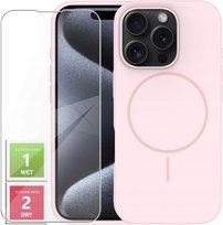 Etui Do iPhone 15 Pro +Szkło 9H WZMACNIANE 360° Satin Matt Do Magsafe