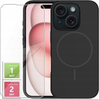 Etui Do iPhone 15 +Szkło 9H WZMACNIANE 360° Satin Matt Do Magsafe