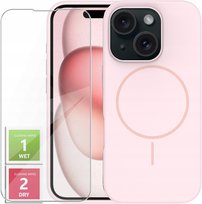 Etui Do iPhone 15 +Szkło 9H WZMACNIANE 360° Satin Matt Do Magsafe