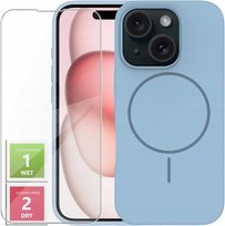 Etui Do iPhone 15 +Szkło 9H WZMACNIANE 360° Satin Matt Do Magsafe