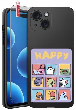 ETUI do iPhone 15 | WZORY | SILIKONOWE MATT CASE + SZKŁO 9H - Krainagsm