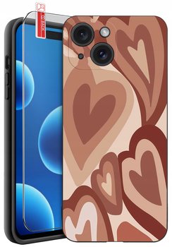 ETUI do iPhone 15 | WZORY | SILIKONOWE MATT CASE + SZKŁO 9H - Krainagsm