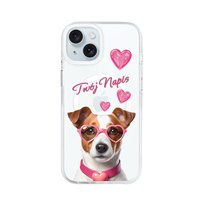 Etui do iPhone 15 z MagSafe przeźroczyste, silikonowe Flexi, Puppy Love, pies rasy Jack Russell Terrier Inna marka