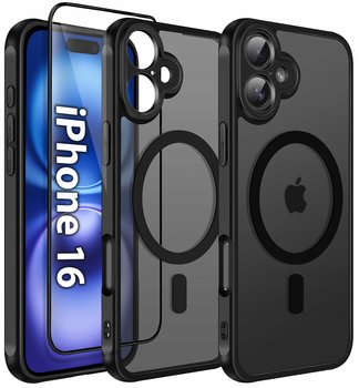 Etui do iPhone 16 do MagSafe MATT CASE WZMACNIANE 360° Szkło 5D PREMIUM - Krainagsm