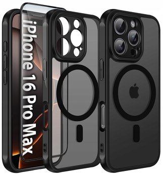 Etui do iPhone 16 Pro Max do MagSafe MATT WZMACNIANE 360° Szkło 5D PREMIUM - Krainagsm