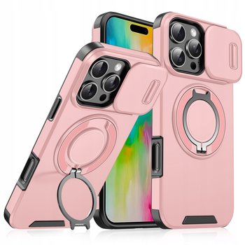 Etui do iPhone 16 Pro Max Różowe Pancerne z Podstawką Osłona Aparatu do MagSafe - ProFlo