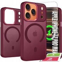 Etui Do iPhone 17 Pro Max Case +Szkło 9H WZMACNIANE 360° Matt Do Magsafe