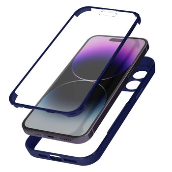 Etui do iPhone'a 14 Pro Odporny na wstrząsy tył z pleksiglasu i polimerowy przód w kolorze niebieskim Contour - Avizar