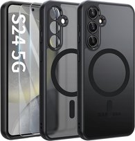 ETUI DO MAGSAFE CZARNY MAT DO SAMSUNG S24 + 2x SZKŁO Nela-Styl