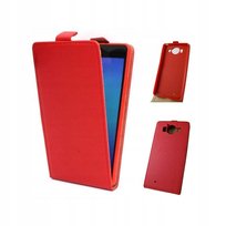 Etui Do Microsoft Lumia 950 Pokrowiec Case Slim Flex Pionowe Czerwone Futerał Kejs Ochraniacz Okładka