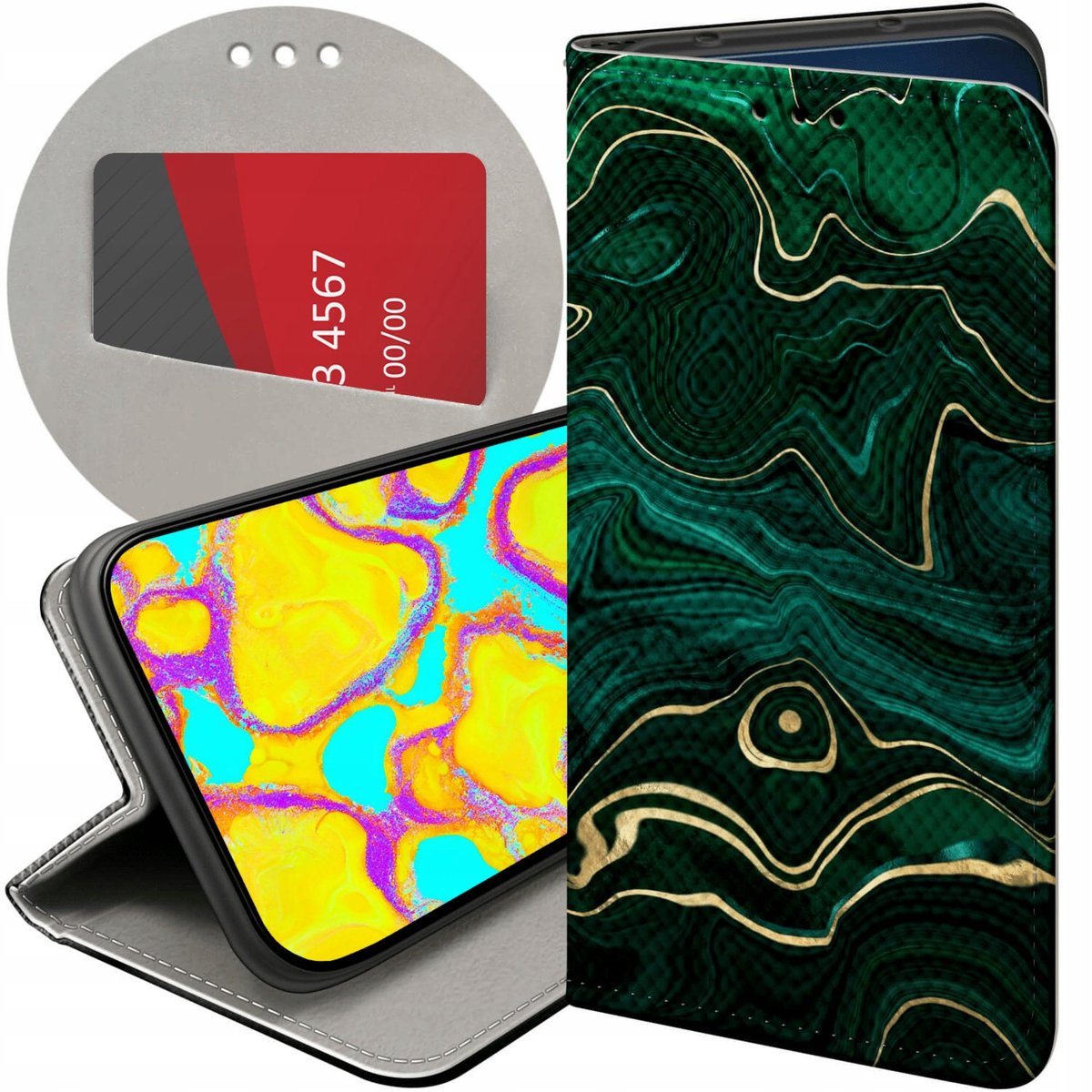 Czhwsm Funda Compatible Con Moto Edge 20 Lite De Cuero Con Tapa Para Moto Edge 20 Lite, Tarjetero Y 2 Protectores De Pantalla De Vidrio Templado, Color Caqui