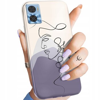 Etui Do Motorola Moto E22 / E22I Wzory Continuous Line-Art Kreska Linie - Hello Case