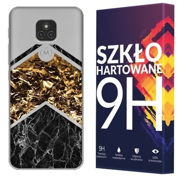 Etui Do Motorola Moto E7 Plus Nadruk Marmur +Szkło - Kreatui