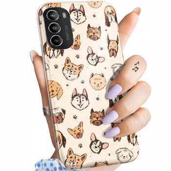 Etui Do Motorola Moto G82 Wzory Psy Pieski Pisiaki Obudowa Pokrowiec Case - Hello Case