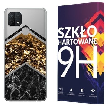 Etui Do Oppo A15S Nadruk Marmur Kreatui + Szkło 9H - Kreatui