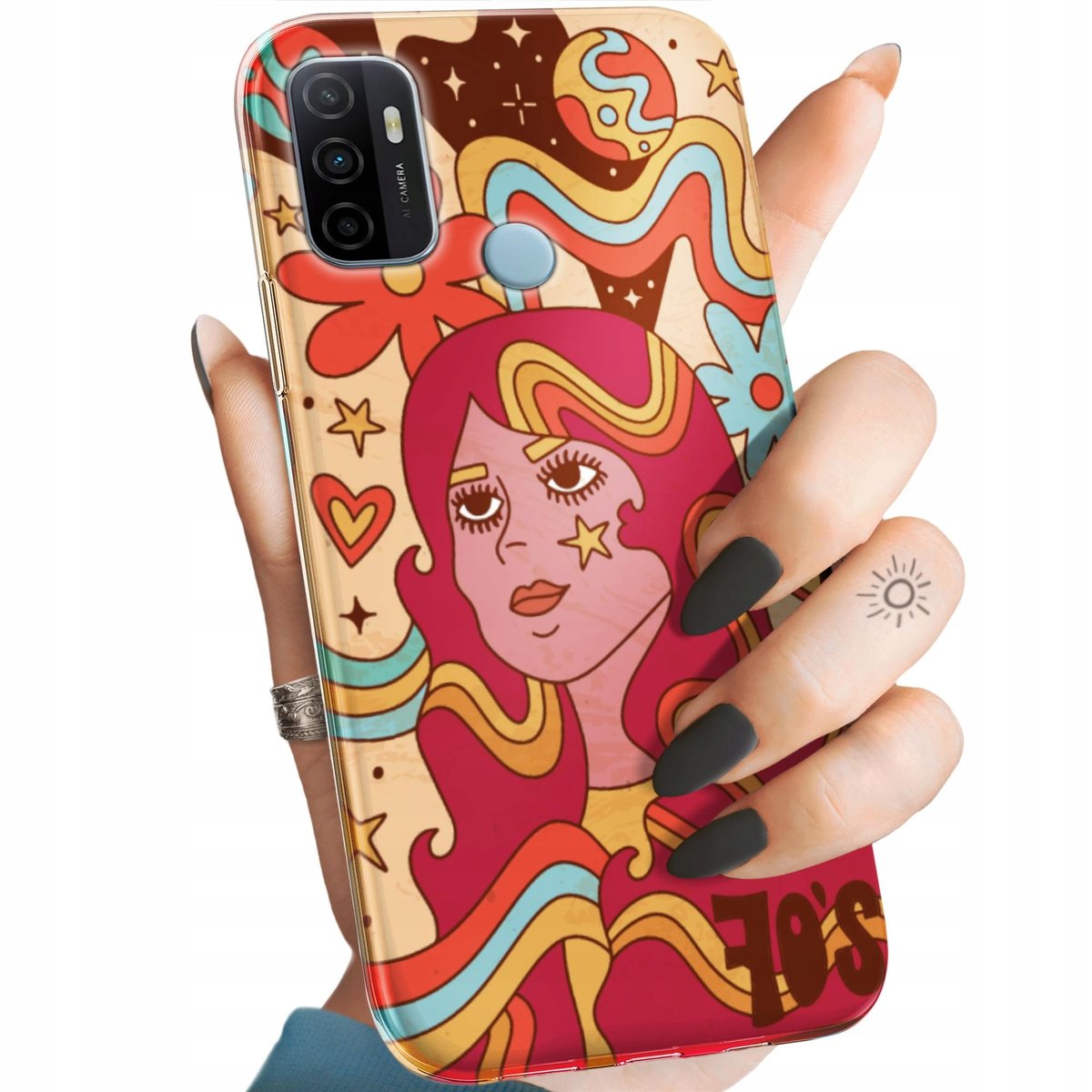 Compatibile con OPPO A53 2020/OPPO A53S 4G Custodia Morbida Silicone Design Onde Cremose Lisce